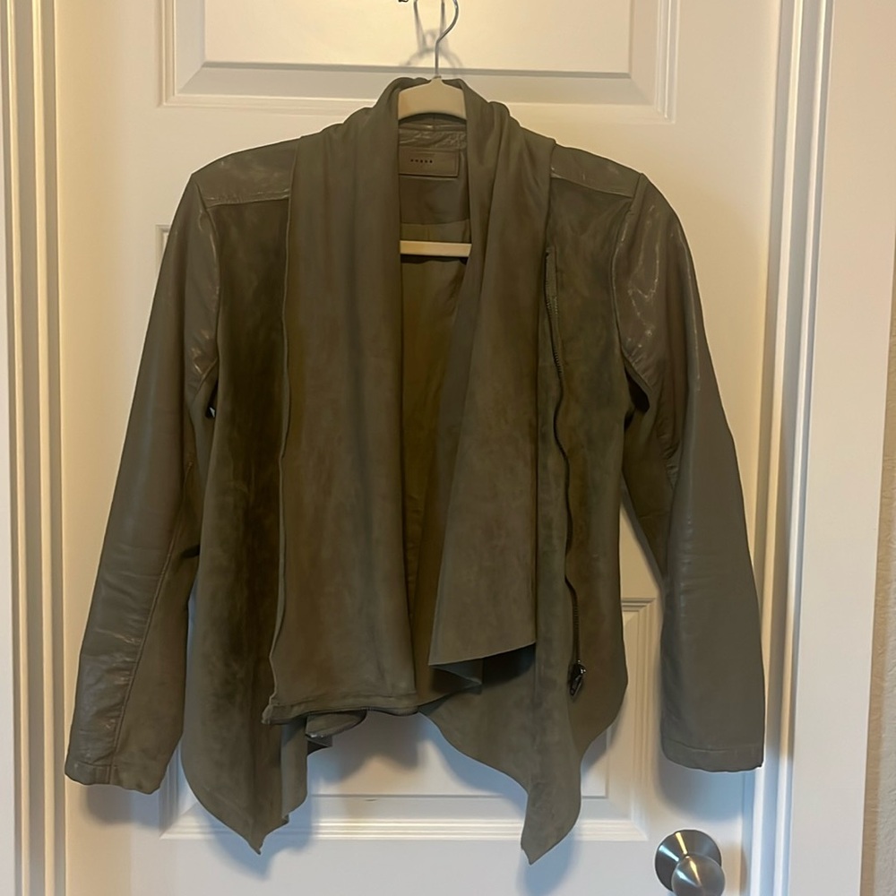 BlankNYC Vegan leather and suede Moto Jacket